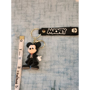 Disney Mickey Mouse Keychain Black Wrist Strap